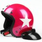 H.144 Taiwan "SYC" Scooter Casco Open Face Casque Motorcycle Rose # Red Star Helmet & Goggles