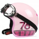 H.151 Taiwan " EVO " Scooter Casco Helm Motorcycle " 76 Hello Kitty " Pink Helmet & Goggles