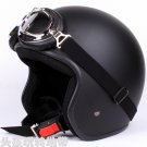 H.163 Taiwan " EVO " Cycling Scooter Open Face Casco Motorcycle Matt Black Helmet & Goggles