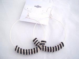 Basketball Wives Earrings , Aretes Alterados  A005(Black/Negro)