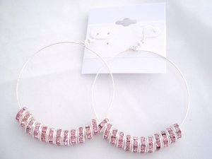 Basketball Wives Earrings , Aretes Alterados  A005(Pink/Rosa)