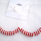Basketball Wives Earrings , Aretes Alterados  A005(Red/Rojo)