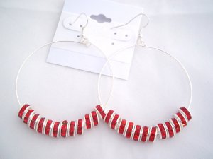 Basketball Wives Earrings , Aretes Alterados  A005(Red/Rojo)