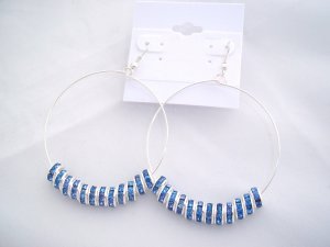 Basketball Wives Earrings , Aretes Alterados  A005(Blue/Azul)