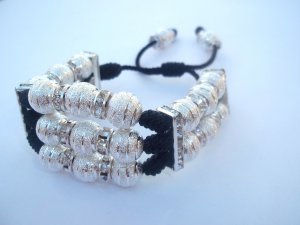 Pulsera Plateada Triple / Triple Silver Bracelet  (P3014)
