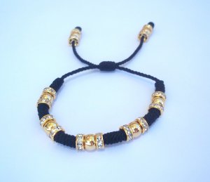 Pulsera Dorada / Gold Plated Bracelet (P005) (Black)