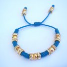 Pulsera Dorada / Gold Plated Bracelet (P005) (Blue)