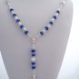 Rosario Plateado / Silver Fashion Rosary (RS021)(Blue)