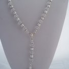 Rosario Plateado / Silver Fashion Rosary (RS021)(Clear)
