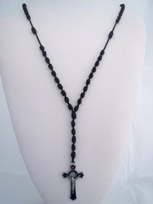 Rosario De Hilo / Knotted Rosary (RH001) (Black)