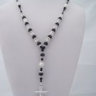 Rosario Plateado / Silver Rosary (RS031) (Black)