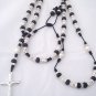 Rosario Plateado / Silver Rosary (RS031) (Black)