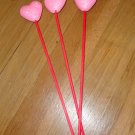 3 Styrofoam Pink Glitter hearts
