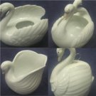  Set of 4 Each 4" Global Arts Ceramic Swans