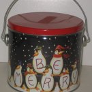  "Be Merry" 15 Penquins Bucket Tin