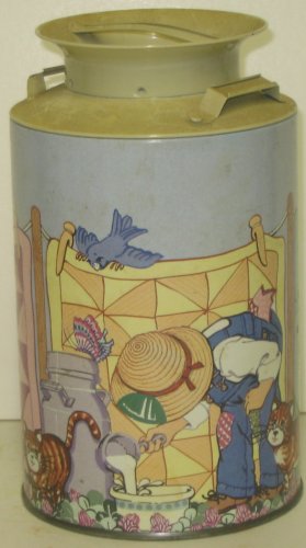 Kittens-and-Laundry Milk Can Tin