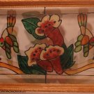  "Hummingbirds & Flowers" Framed Glass Picture