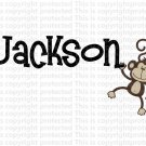 Custom Name Boy Or Girl Monkey Jungle Friends Wall Monkeys Vinyl Personalized Baby Wall Decal E