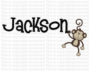 Custom Name Boy Or Girl Monkey Jungle Friends Wall Monkeys Vinyl Personalized Baby Wall Decal E