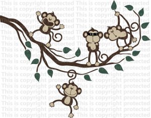 Happy Monkeys With Joe Cool Monkey Jungle Friends Vinyl Wall Wall Decal 4