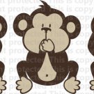 8" Tall Three Wise Monkeys No Evil Happy Monkeys Cool Monkey Jungle Friends Wall Decal