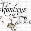 No more Monkeys jumping on the bed wall vinyl design decal Happy Monkeys Jungle Friends