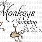 No more Monkeys jumping on the bed wall vinyl design decal Happy Monkeys Jungle Friends