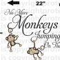 No more Monkeys jumping on the bed wall vinyl design decal Happy Monkeys Jungle Friends