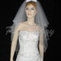 4 Tier White Wedding Veil Bridal Pearl Accent Filigree Wedding Dress Veil V102wt