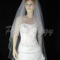 2 Tier White Wedding Veil Chapel Length Embroider Scallop Edge Bridal Veil V103wt
