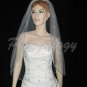 1 Tier White Bridal Fingertip Length Swarovski Crystal Accents Wedding Veil V113wt