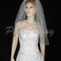 2 Tier White Bridal Elbow Length Rattail Swarovski Crystal Rhinestones Wedding Tiara Veil V114wt