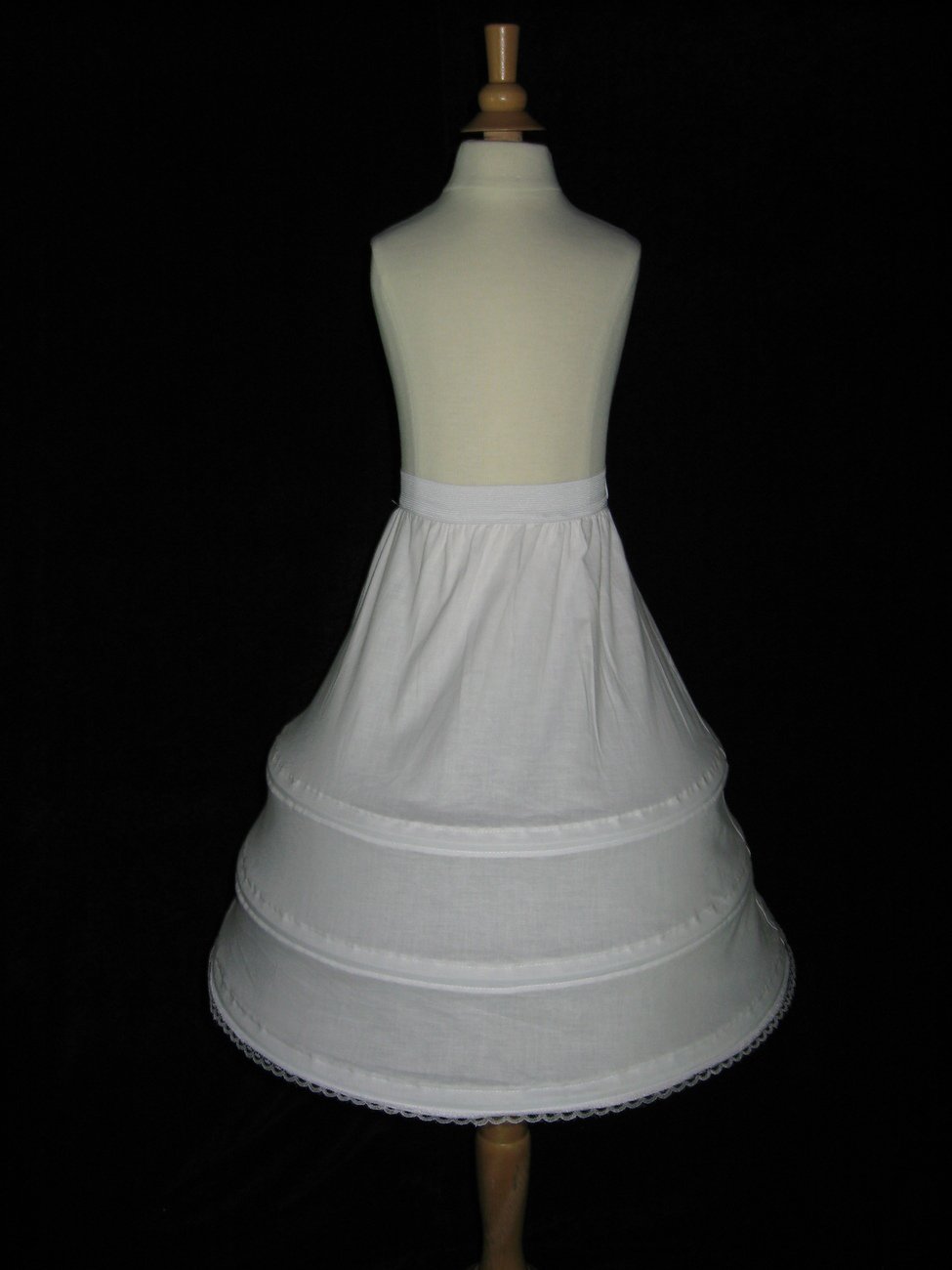 3Hoop Flower Girl Cotton Petticoat Crinoline Skirt Slip 19" Medium Cpf103m