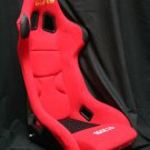 *PAIR* Sparco EvO II Plus Red Plain Cloth / Black FRP Shell