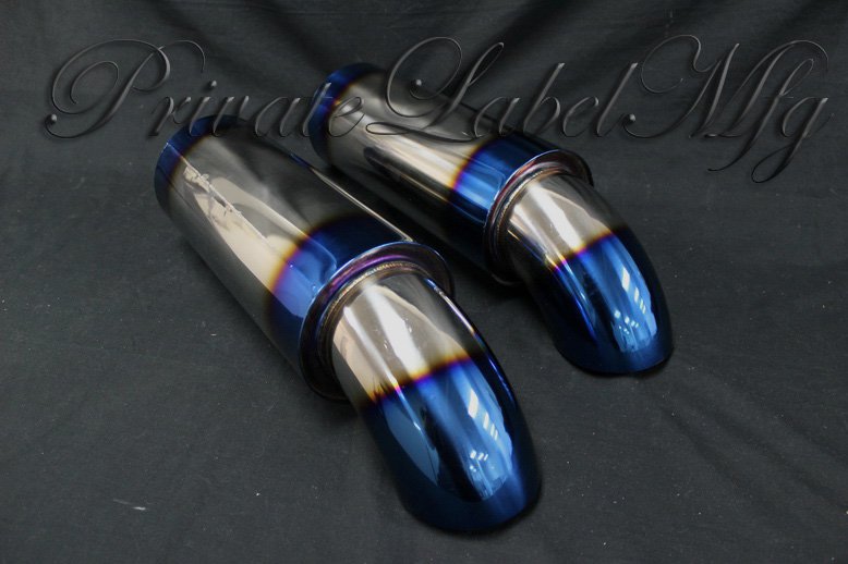 Private Label MFG Power Driven universal turndown / dolphin tip mufflers