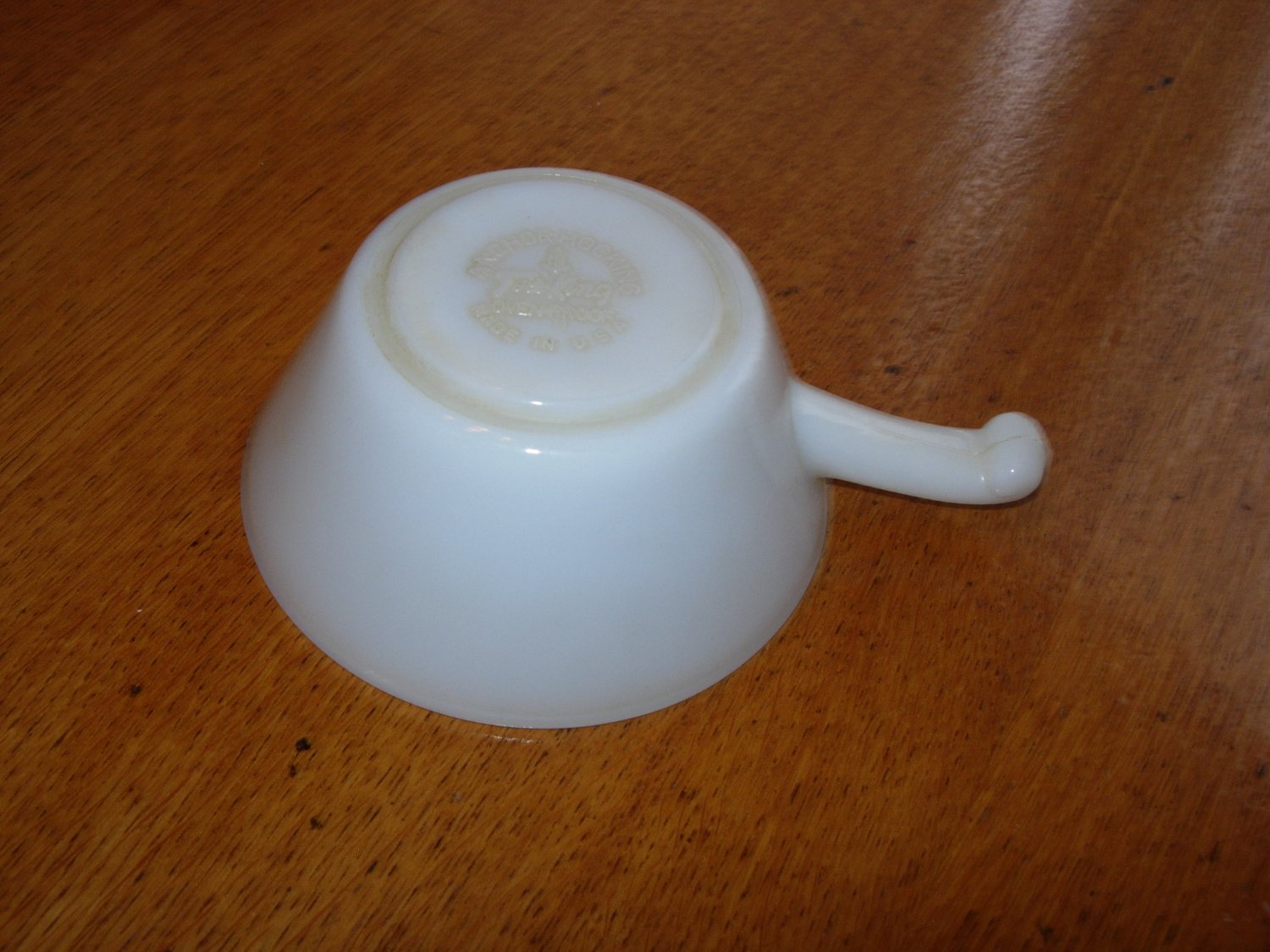 Anchor Hocking-Fire King Milk Glass Handled Soup Bowl