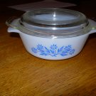 Anchor Hocking Fire King Cornflower 12oz Small Casserole Dish with Lid