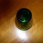 Anchor Hocking Forest Green Mini Vase with Gold Trim