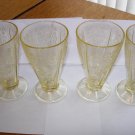 4 Primo Paneled Aster Yellow Depression Glass 9oz Tumblers