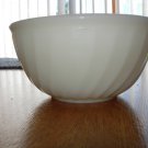 Early 1940's Fire-King Ivory 7" Swirl Bowl-marked Fire-king Oven Glass