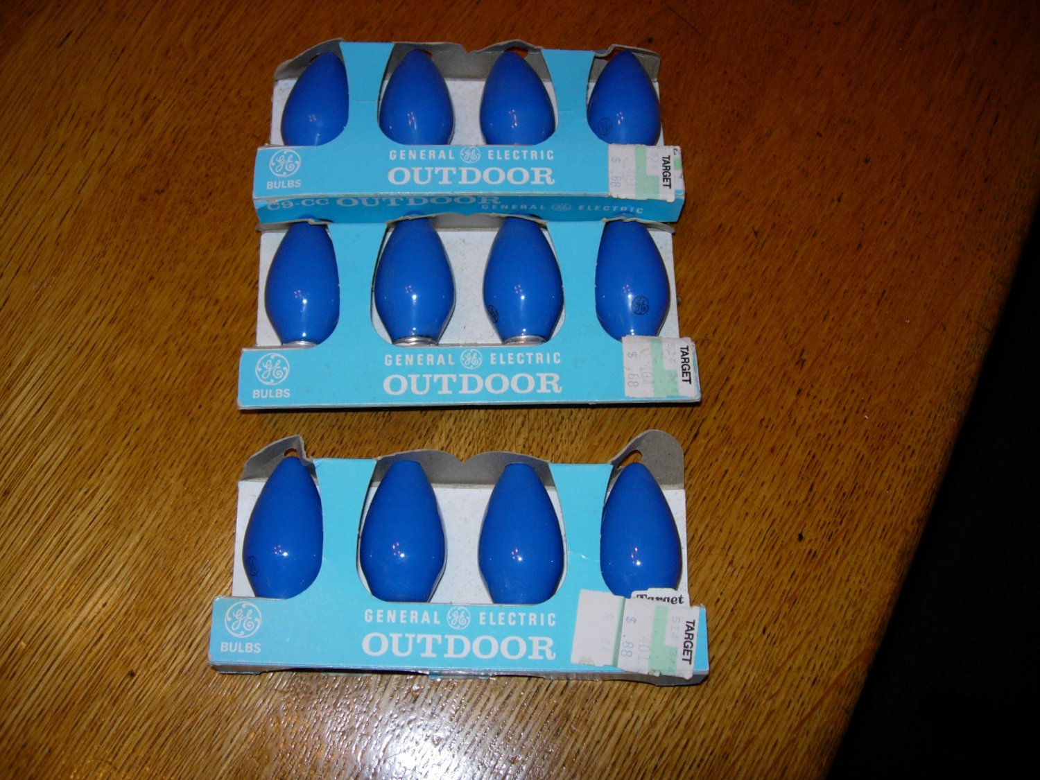 12 NOS C9 Outdoor Blue Christmas Bulbs made by GE