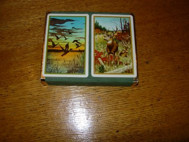 Vintage Duratone Playing Cards -Deer and Ducks with Original Case SEALED