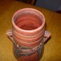 Roseville Laurel Red 671-7 Pottery Vase with Original Foil Tag