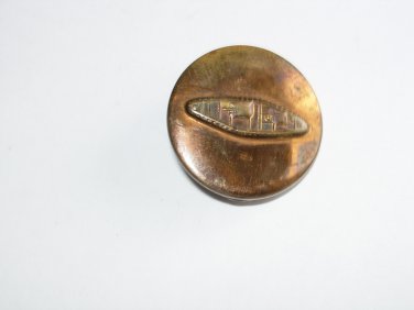 WWII Tank Corps Brass Collar Disk with Flat Back Clutches