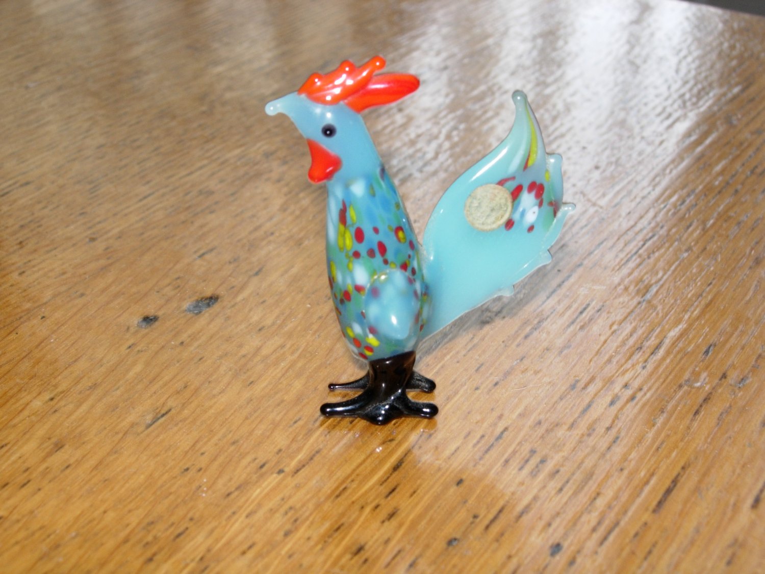 Vintage Miniature Blown Glass Rooster Made in Occupied Japan