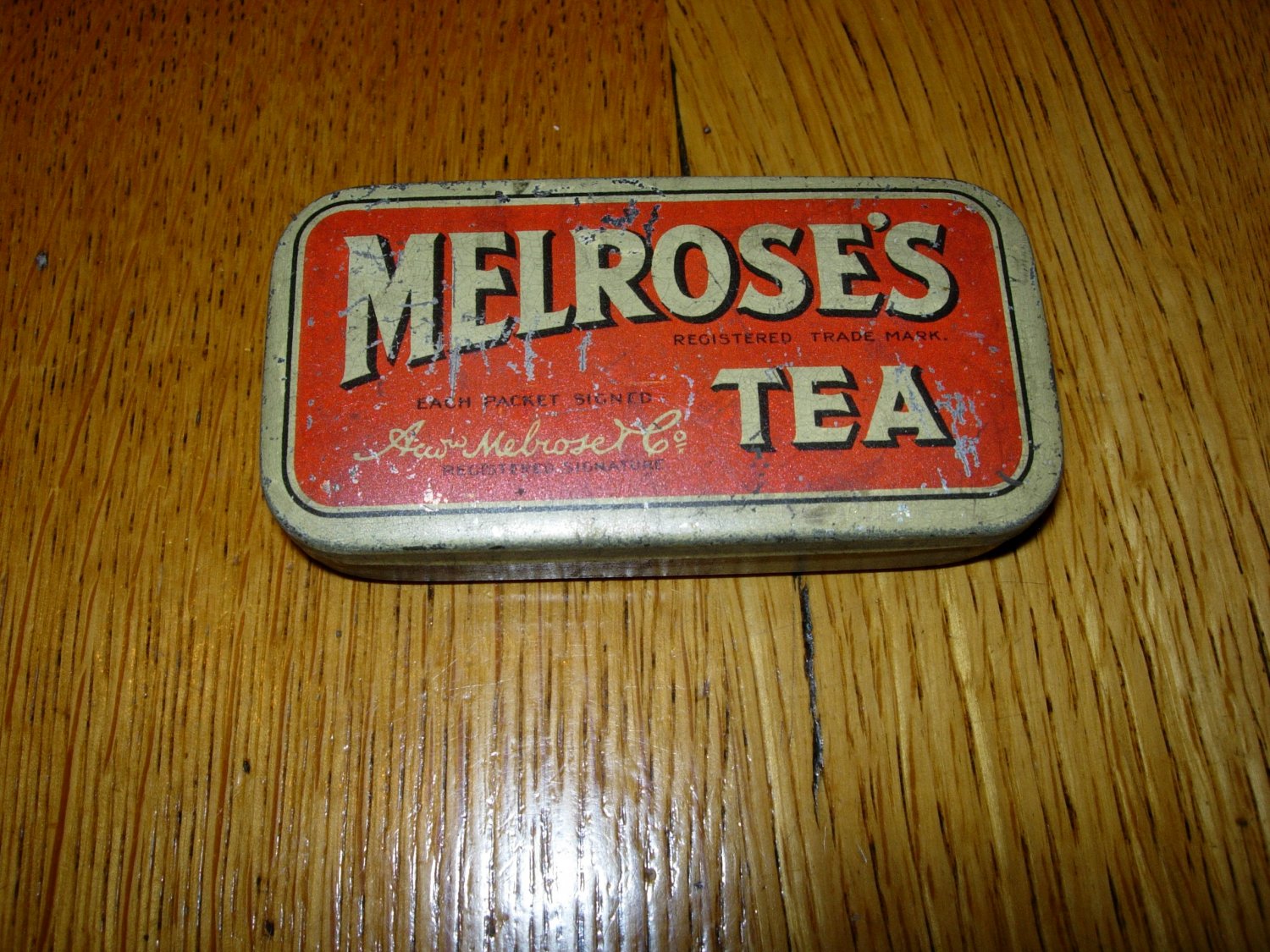Antique Melrose's Tea Tin--- Small 3/4 oz Container