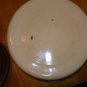Vintage Tan Porcelain Enamelware Stock Pot with Brown Trim