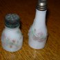 Victorian Milk Glass Forget-Me-Not-Peewee & Companion Salt & Pepper Shakers W/Tray