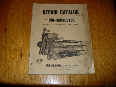 Vintage Minneapolis Moline Uni-Harvestor Repair Catalog Model LA