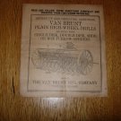 Original Van Brunt Plain High-Wheel Drill Operators Manual 1927